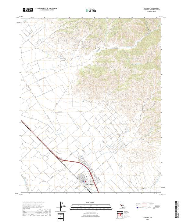 USGS Topographic Map – Gonzales