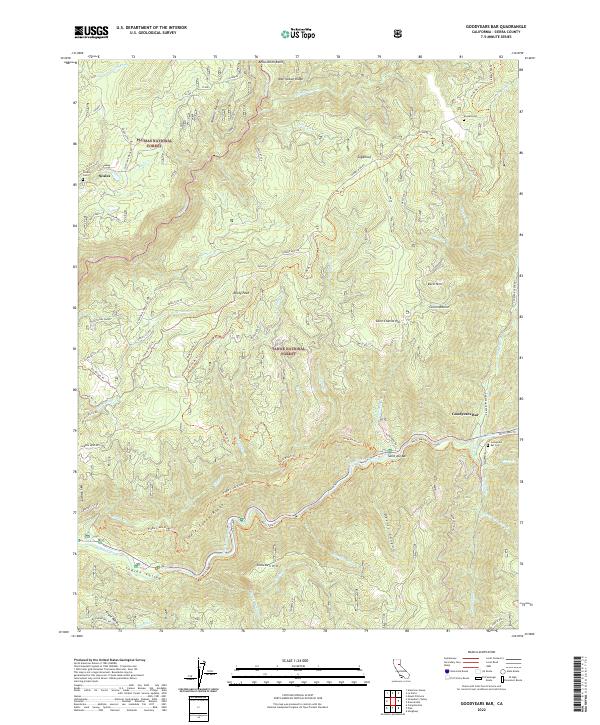 USGS Topographic Map – Goodyears Bar