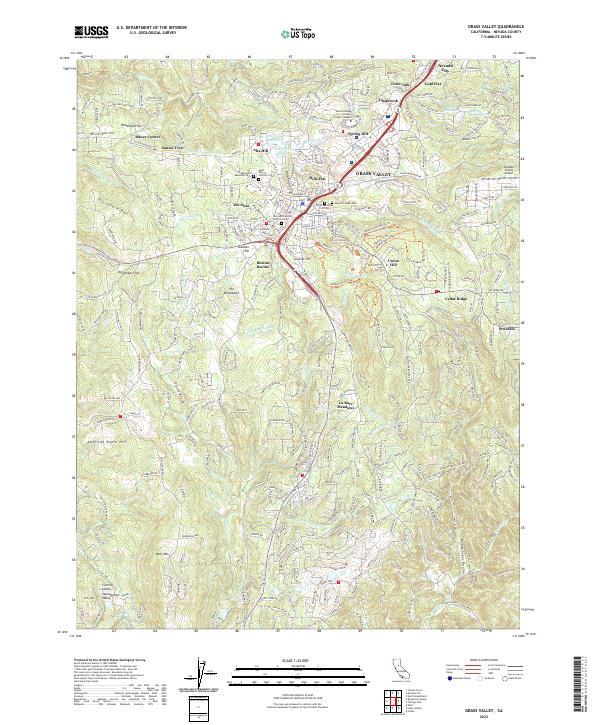 USGS Topographic Map – Grass Valley