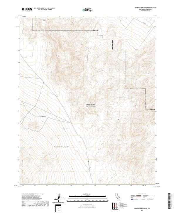 USGS Topographic Map – Greenwater Canyon