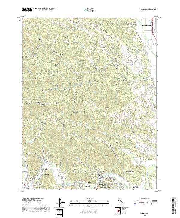 USGS Topographic Map – Guerneville