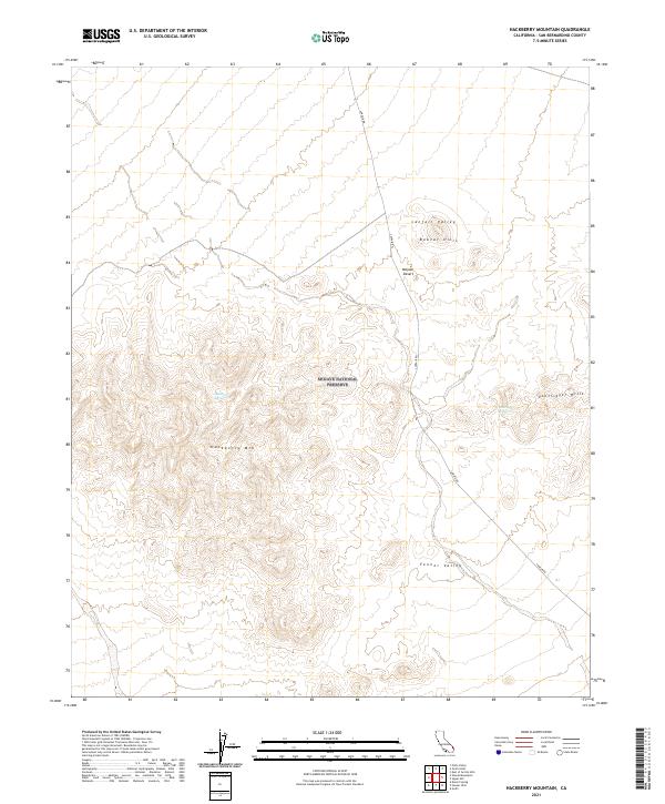 USGS Topographic Map – Hackberry Mountain