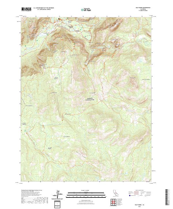 USGS Topographic Map – Half Dome