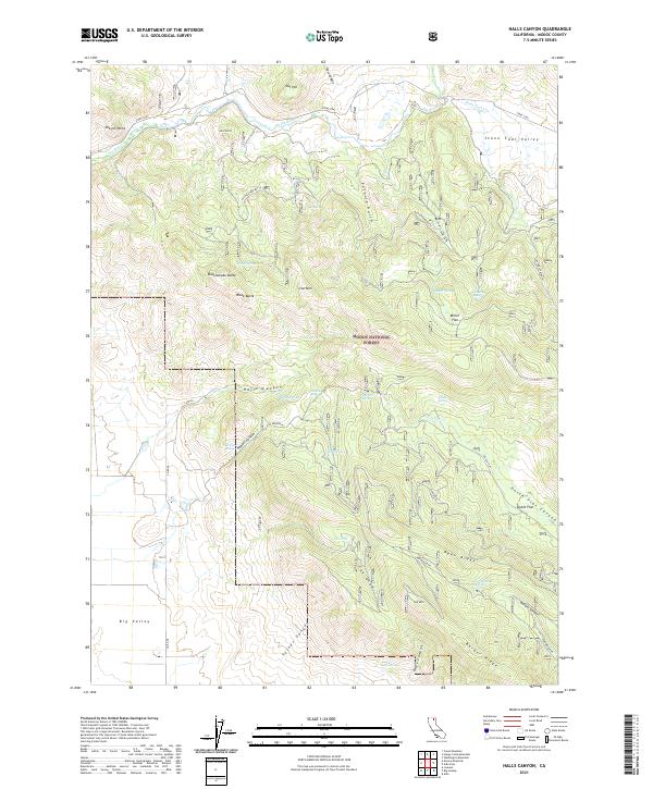USGS Topographic Map – Halls Canyon