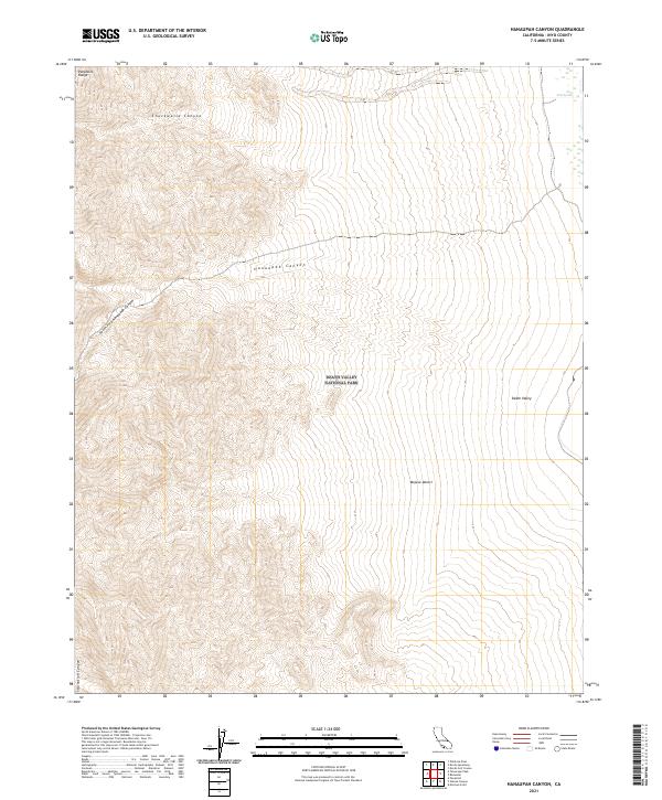USGS Topographic Map – Hanaupah Canyon