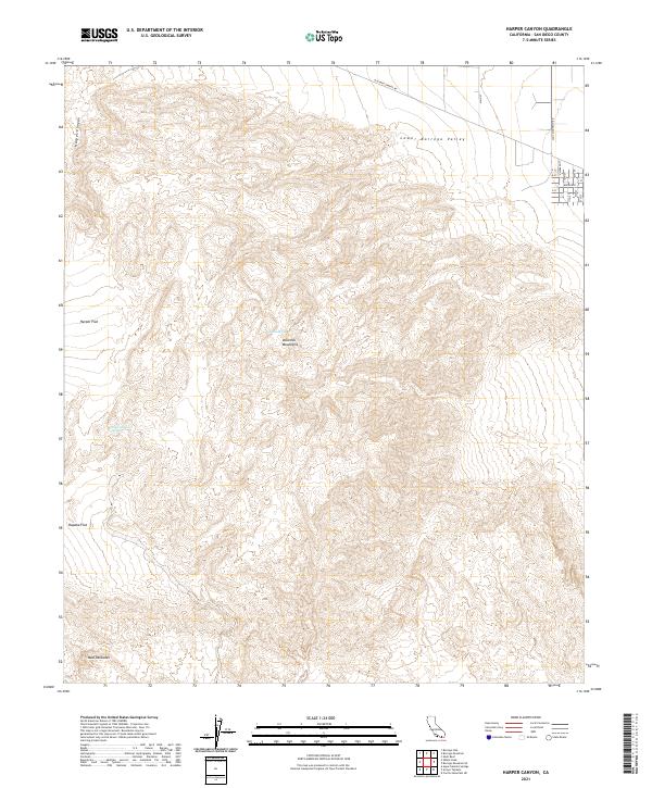 USGS Topographic Map – Harper Canyon
