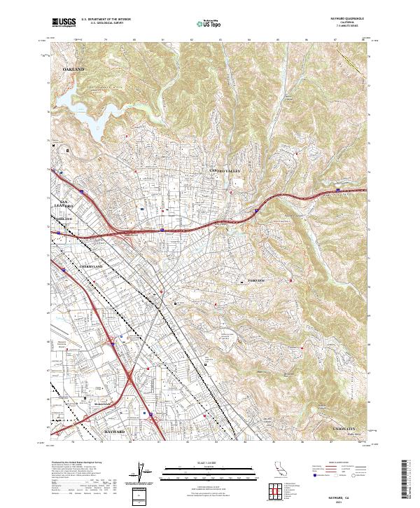 USGS Topographic Map – Hayward