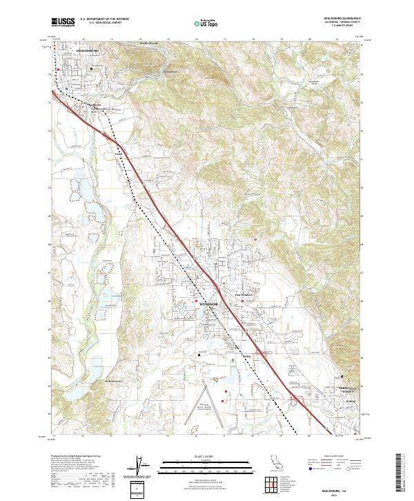 USGS Topographic Map – Healdsburg