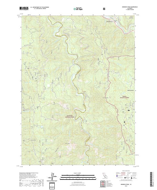 USGS Topographic Map – Hennessy Peak