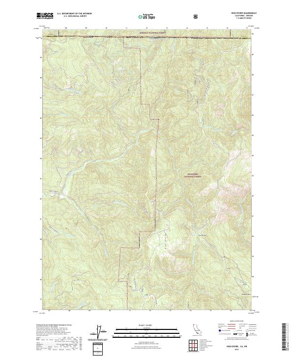 USGS Topographic Map – High Divide