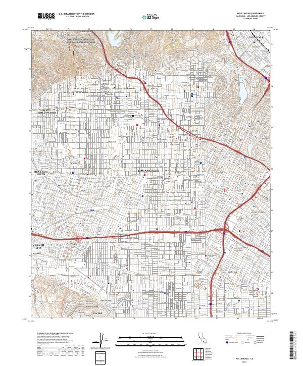 USGS Topographic Map – Hollywood