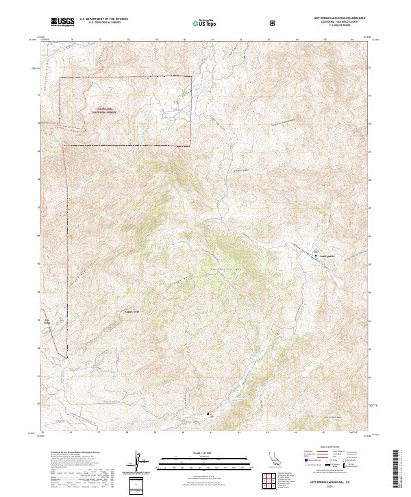 USGS Topographic Map – Hot Springs Mountain