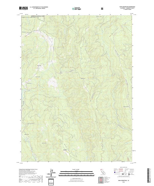 USGS Topographic Map – Hupa Mountain