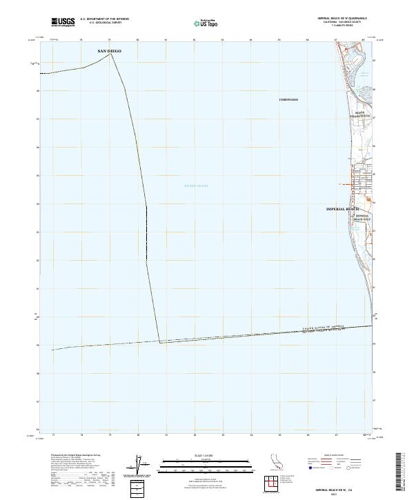 USGS Topographic Map – Imperial Beach OE W