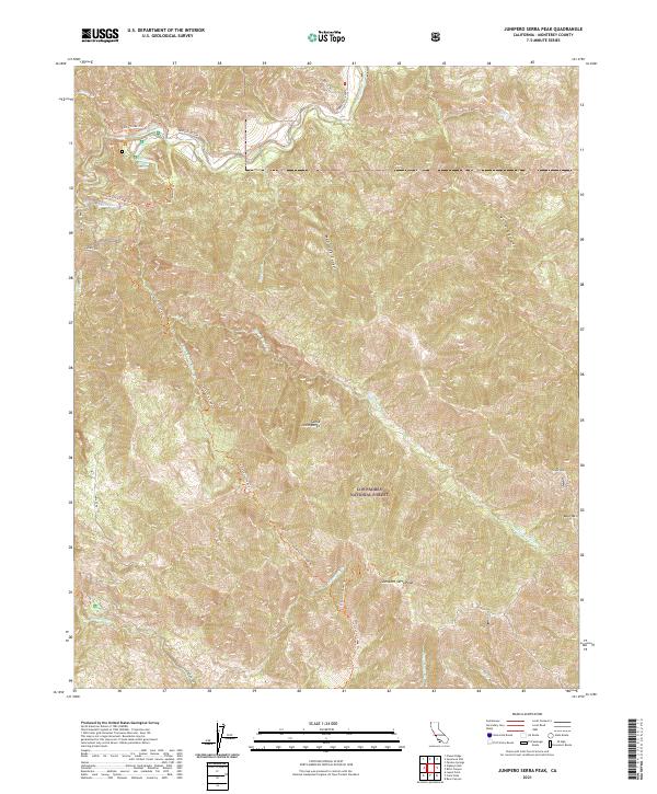 USGS Topographic Map – Junipero Serra Peak