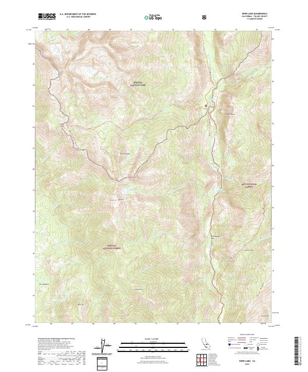 USGS Topographic Map – Kern Lake