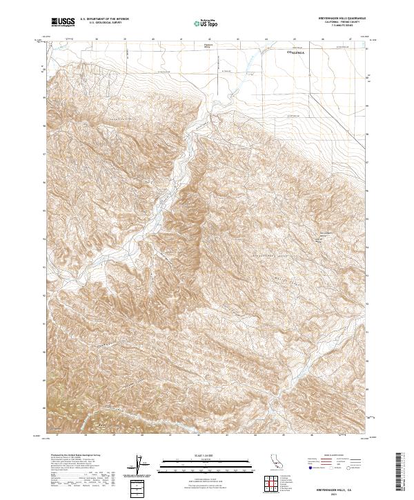 USGS Topographic Map – Kreyenhagen Hills
