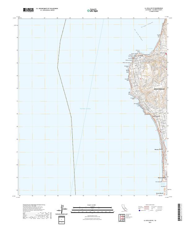 USGS Topographic Map – La Jolla OE W