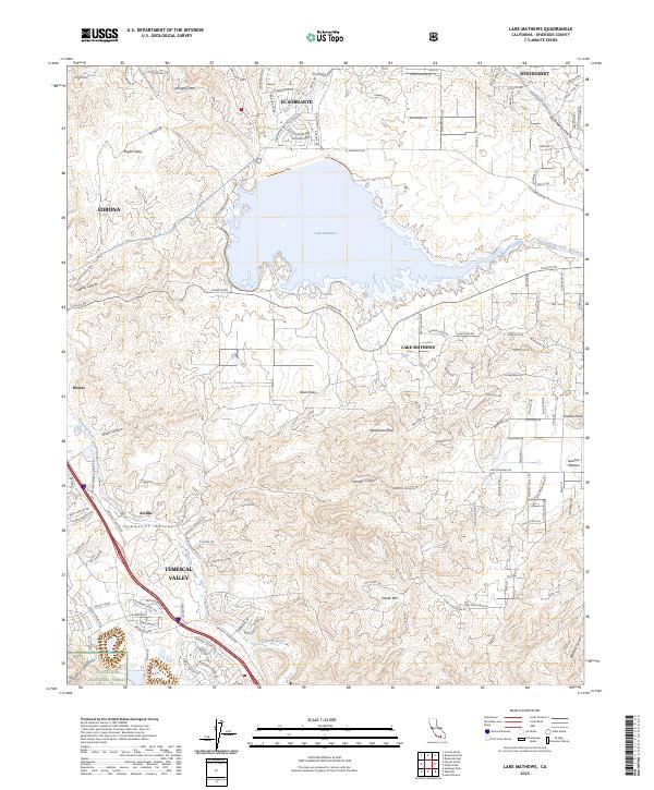 USGS Topographic Map – Lake Mathews