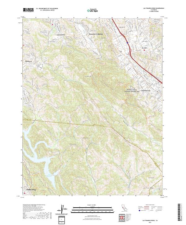 USGS Topographic Map – Las Trampas Ridge