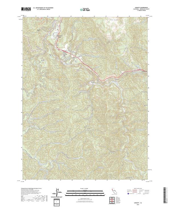 USGS Topographic Map – Leggett