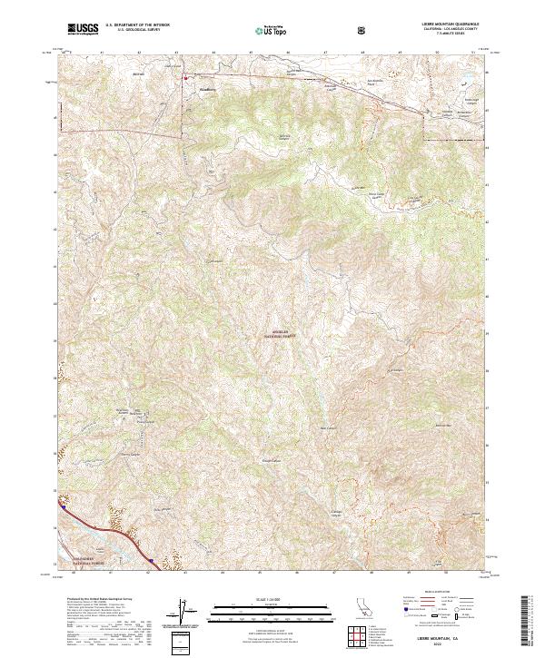 USGS Topographic Map – Liebre Mountain