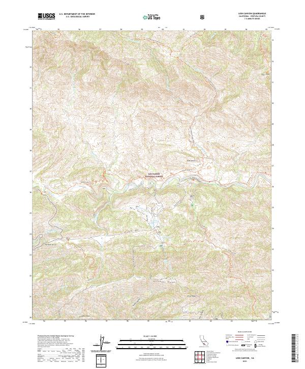 USGS Topographic Map – Lion Canyon