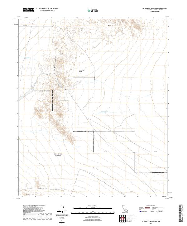 USGS Topographic Map – Little Mule Mountains