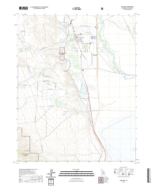 USGS Topographic Map – Lone Pine