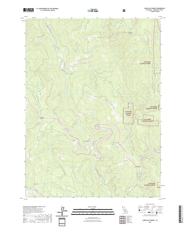 USGS Topographic Map – Lord-Ellis Summit