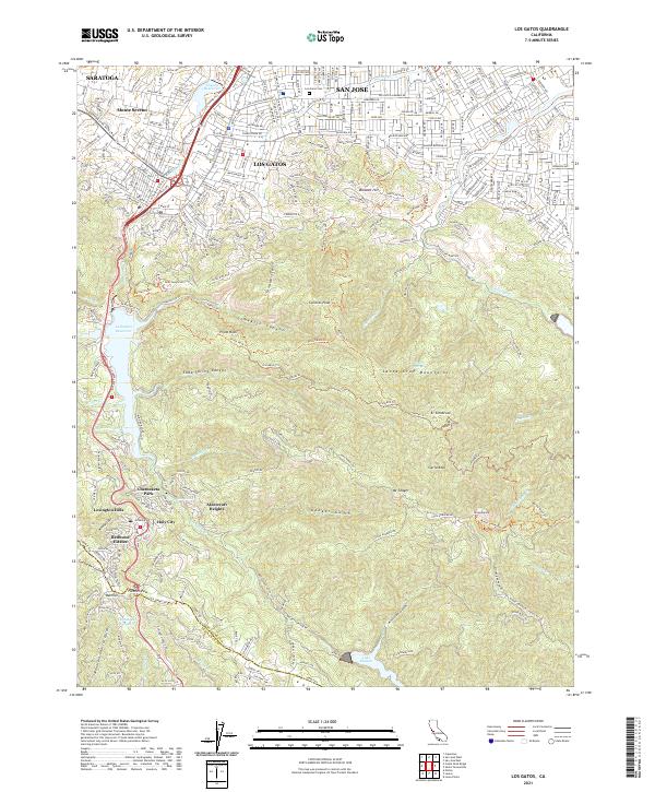 USGS Topographic Map – Los Gatos