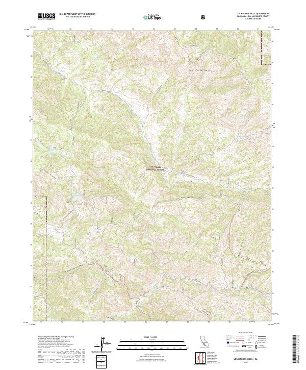 USGS Topographic Map – Los Machos Hills