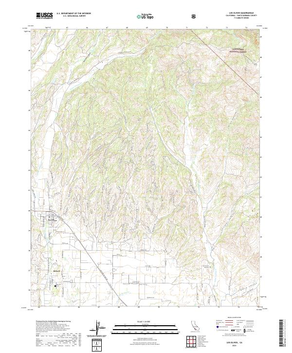USGS Topographic Map – Los Olivos