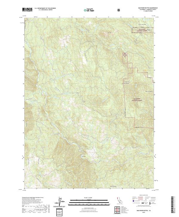 USGS Topographic Map – Mad River Buttes