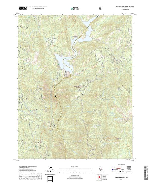 USGS Topographic Map – Mammoth Pool Dam