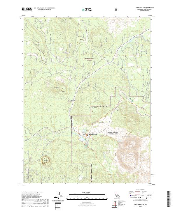 USGS Topographic Map – Manzanita Lake