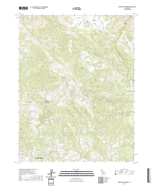 USGS Topographic Map – Mark West Springs