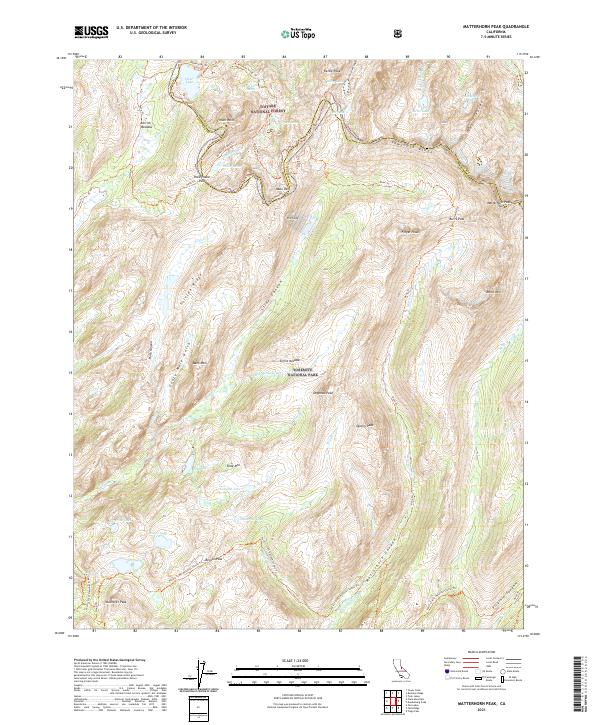 USGS Topographic Map – Matterhorn Peak