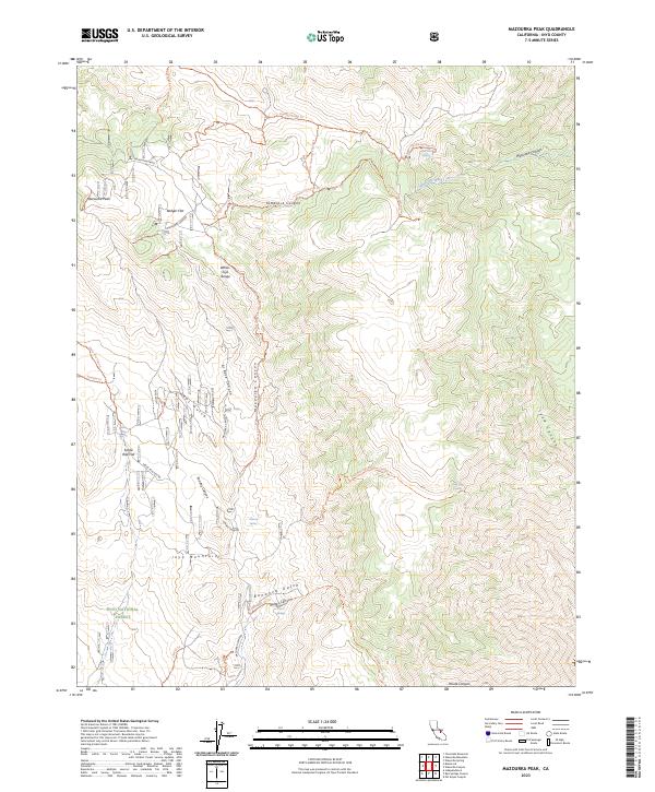 USGS Topographic Map – Mazourka Peak