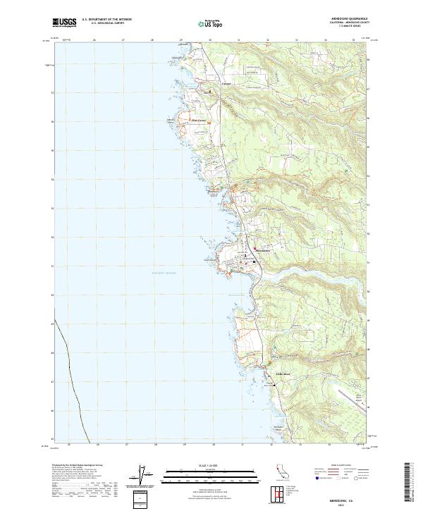 USGS Topographic Map – Mendocino