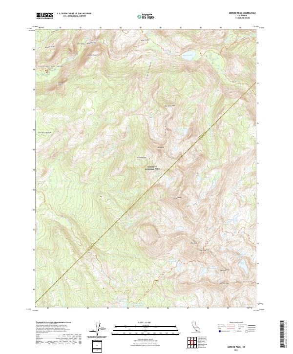 USGS Topographic Map – Merced Peak