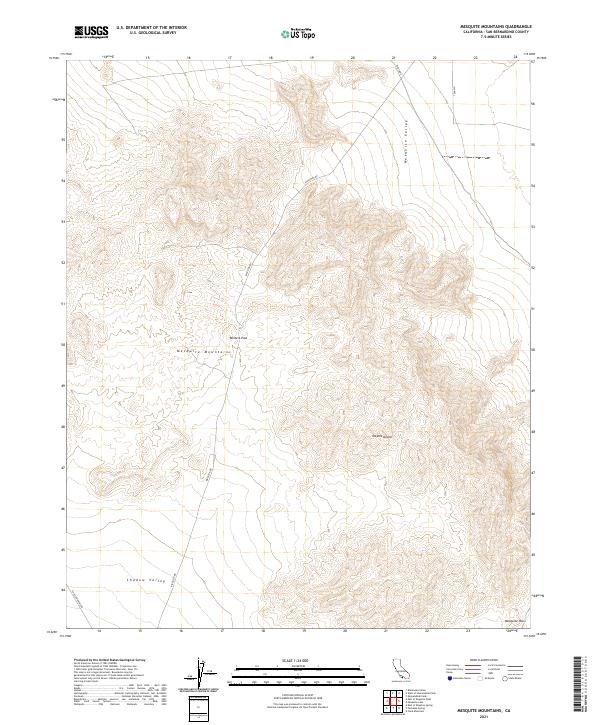 USGS Topographic Map – Mesquite Mountains
