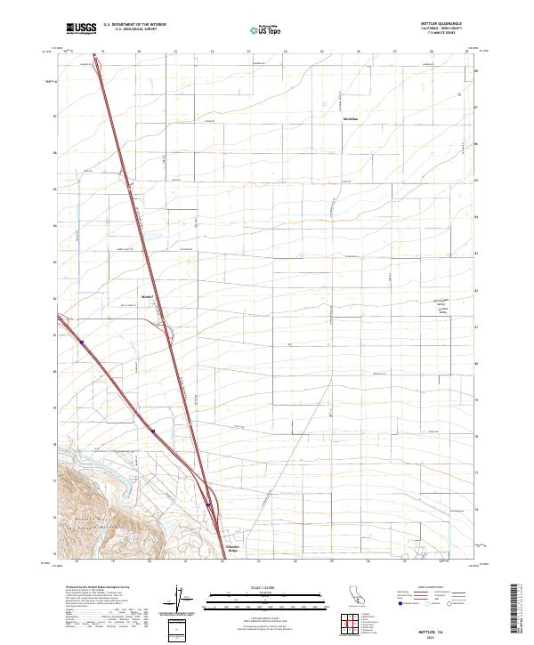 USGS Topographic Map – Mettler