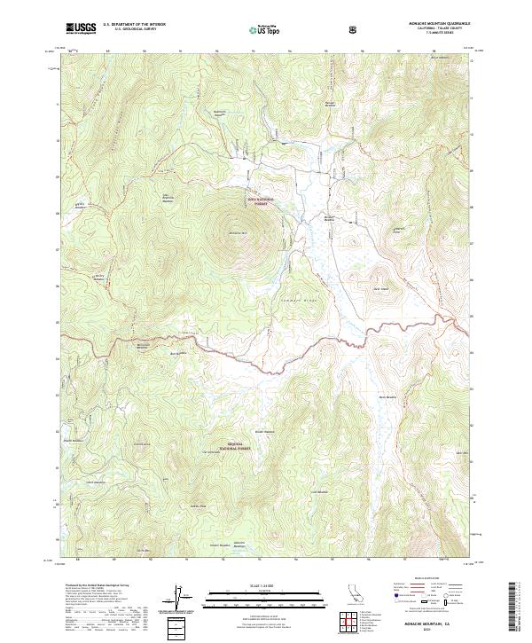 USGS Topographic Map – Monache Mountain