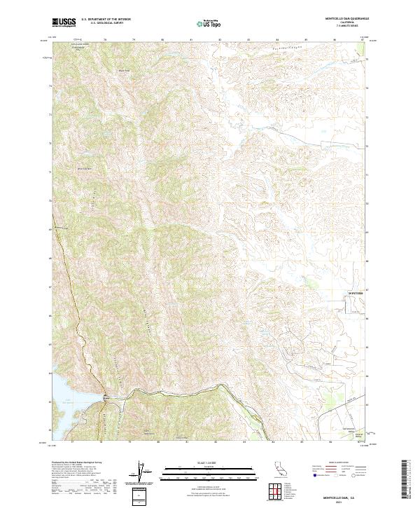 USGS Topographic Map – Monticello Dam