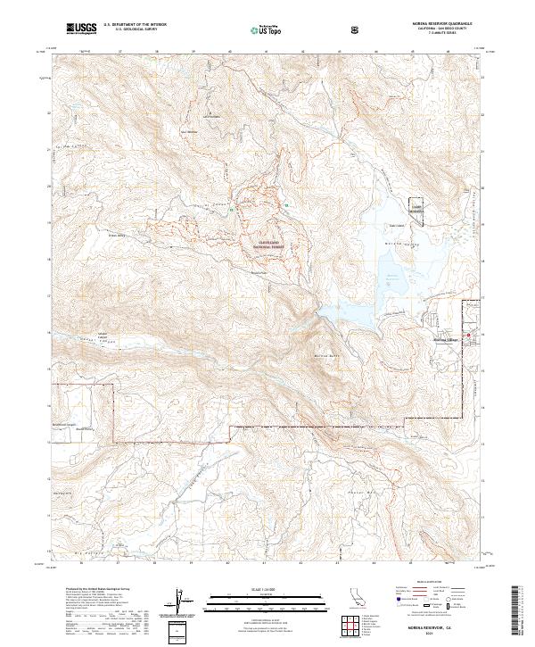 USGS Topographic Map – Morena Reservoir