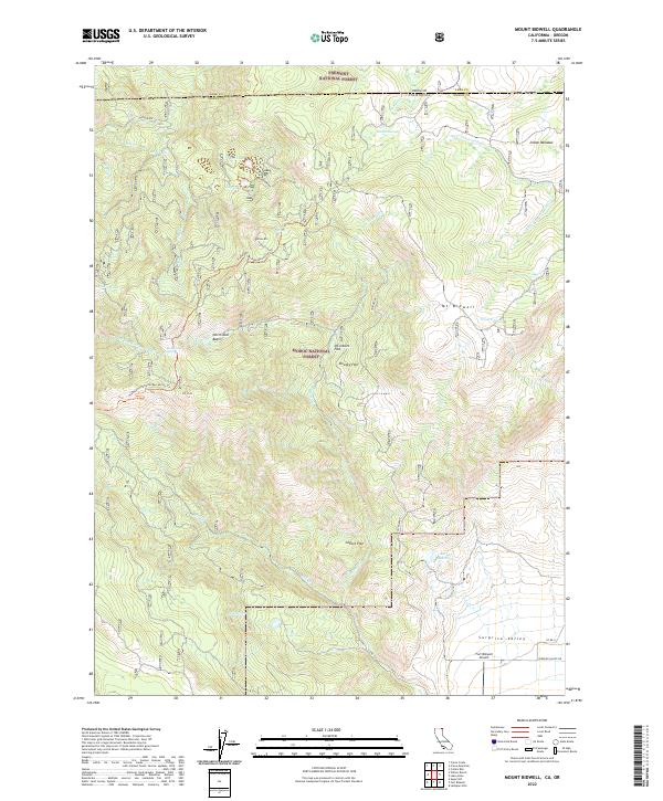 USGS Topographic Map – Mount Bidwell