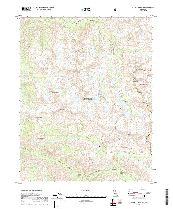 USGS Topographic Map – Mount Clarence King