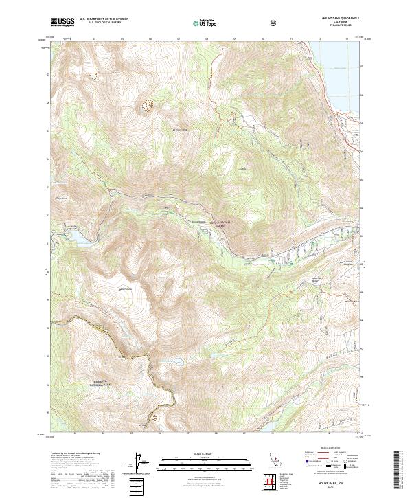 USGS Topographic Map – Mount Dana