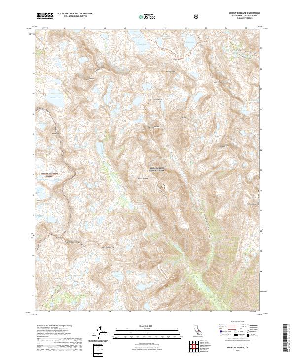USGS Topographic Map – Mount Goddard